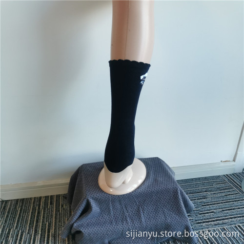 Chaussettes en tricot de nylon pour femmes brodées sur mesure pour femmes